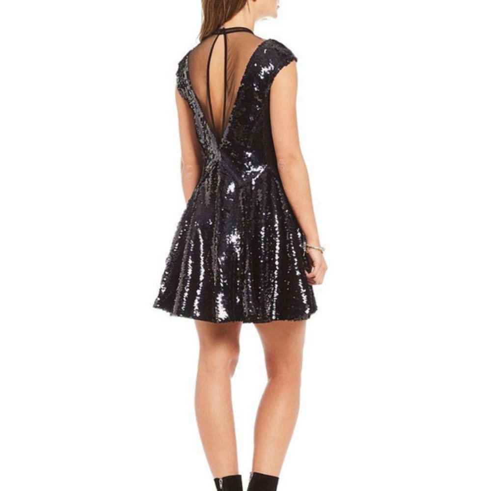 Free People Dance Til Dawn Sequin Skater Dress - Picture 4 of 11